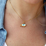 Collier doré poisson oeil en nacre - MAILLE CHEVAL (PHOTO)