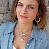 Collier doré poisson oeil en nacre