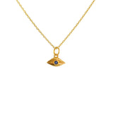 Collier doré médaille oeil et pierre - LAPIS