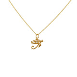 Golden necklace with the eye of Horus (S) and natural stone