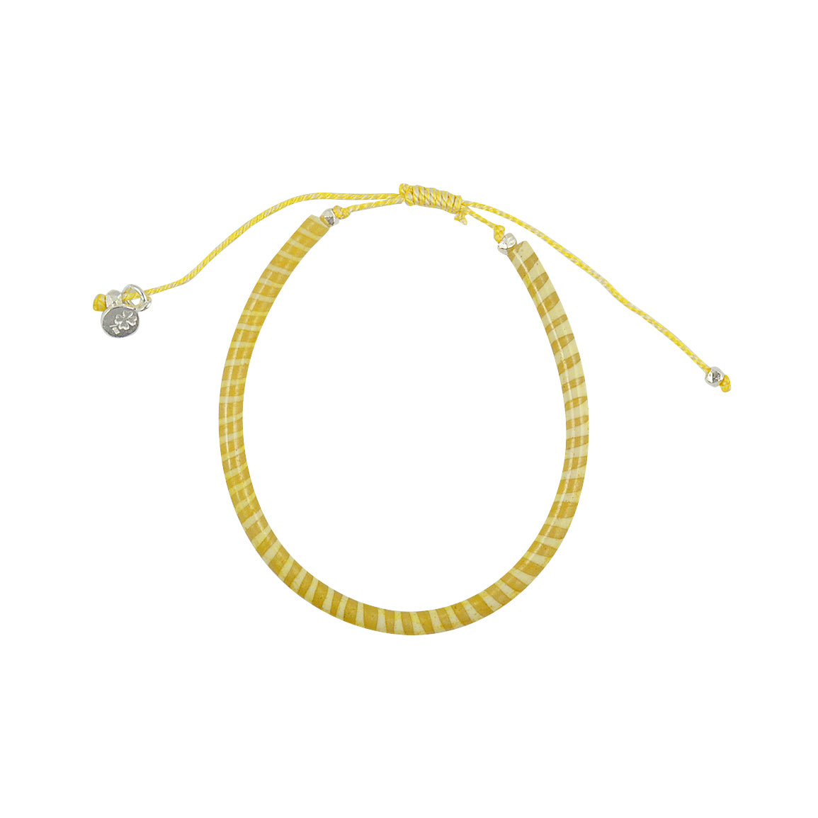 Bracelet mali sur cordon - JAUNE