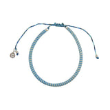 Bracelet mali sur cordon - BLEU & BLANC