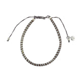 Bracelet mali sur cordon - BRUN & BLANC