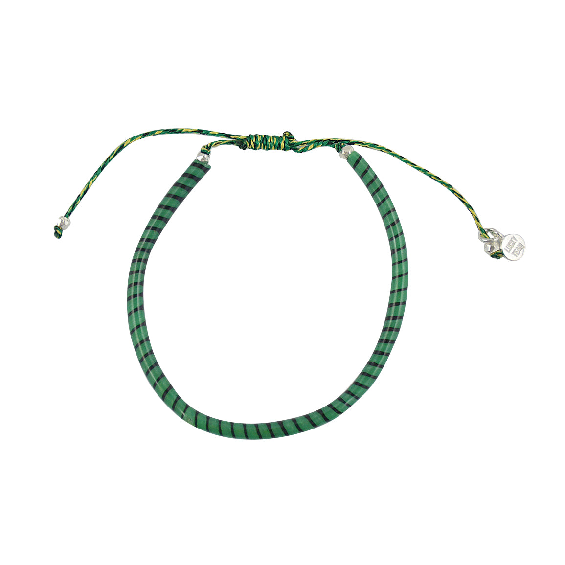 Bracelet mali sur cordon - VERT & NOIR