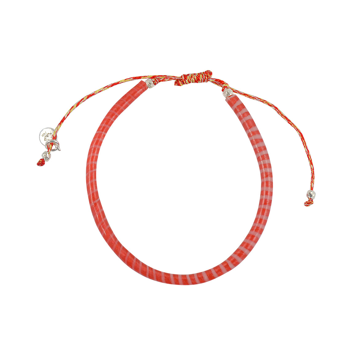 Bracelet mali sur cordon - ROUGE & BLANC