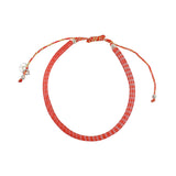 Bracelet mali sur cordon - ROUGE & BLANC