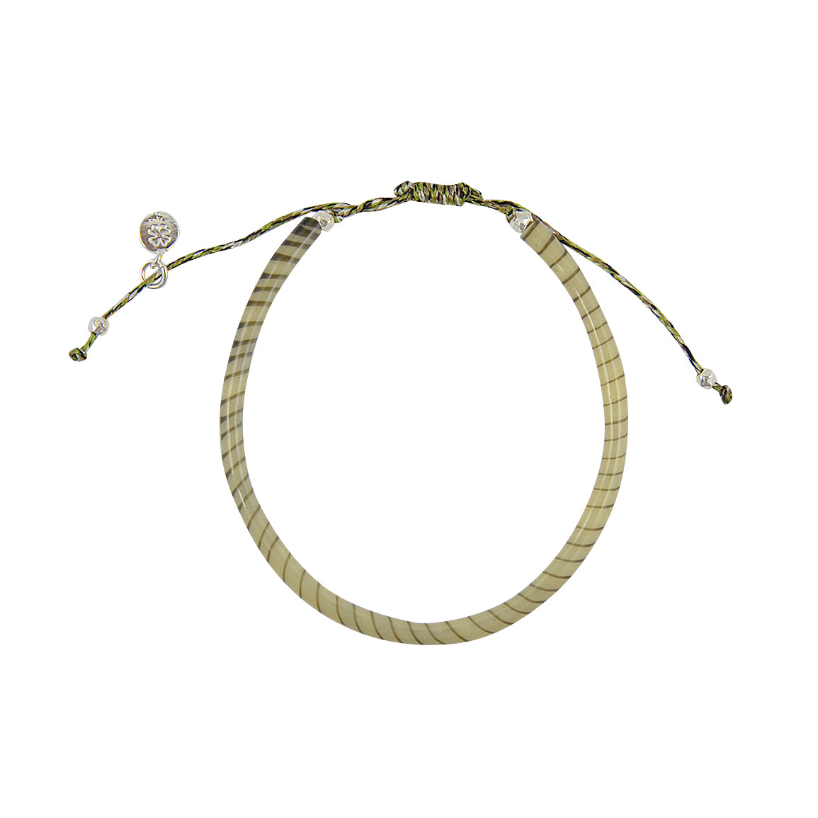 Bracelet mali sur cordon - BEIGE
