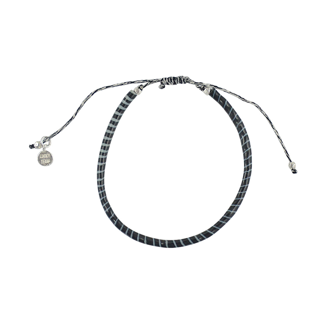 Bracelet mali sur cordon - NOIR & BLANC