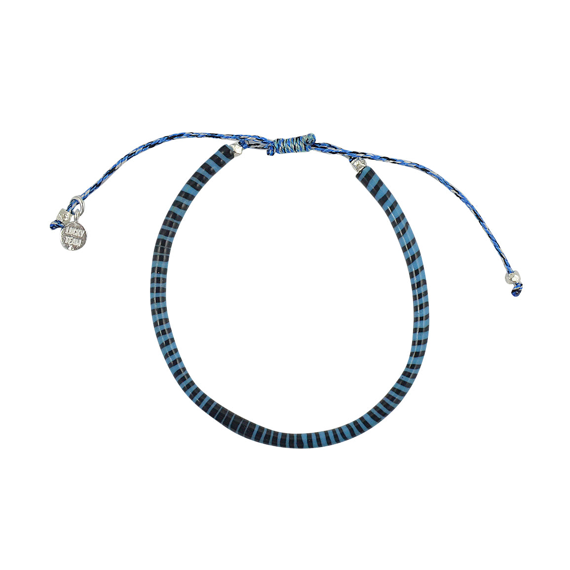 Bracelet mali sur cordon - BLEU MARINE & NOIR