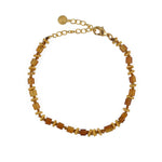 Bracelet doré pierres naturelles noeuds et disques boules -