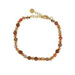 Bracelet doré pierres naturelles noeuds et disques boules -