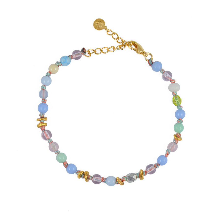 Bracelet perles naturelles et noeuds - MIX PASTEL