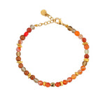 Bracelet doré pierres naturelles et disques dorés - AGATE