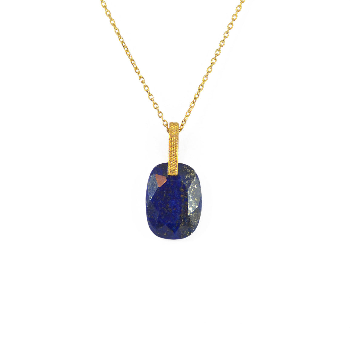 Collier doré grand pierre naturelle - LAPIS