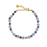 Bracelet pierres naturelles et disques dorés - MIX BLEU