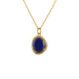 Collier doré pierre irrégulière et zircons - LAPIS