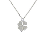 Collier trèfle argent 925 et zircons blancs