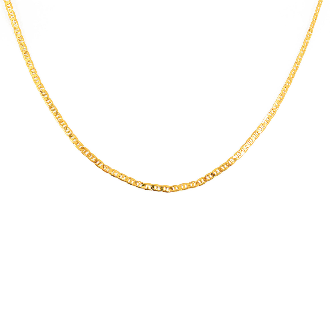 Collier doré maille marine 6 faces - 38CM