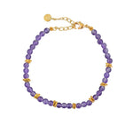 Bracelet doré pierres naturelles et disques dorés - AGATE