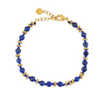 Bracelet doré pierres naturelles noeuds et disques boules -