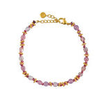 Bracelet doré pierres naturelles noeuds et disques boules -