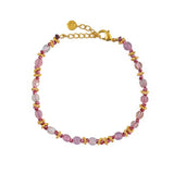 Bracelet doré pierres naturelles noeuds et disques boules -