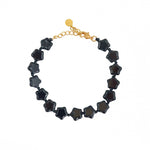 Bracelet étoiles ou coeur agate noire - ETOILES
