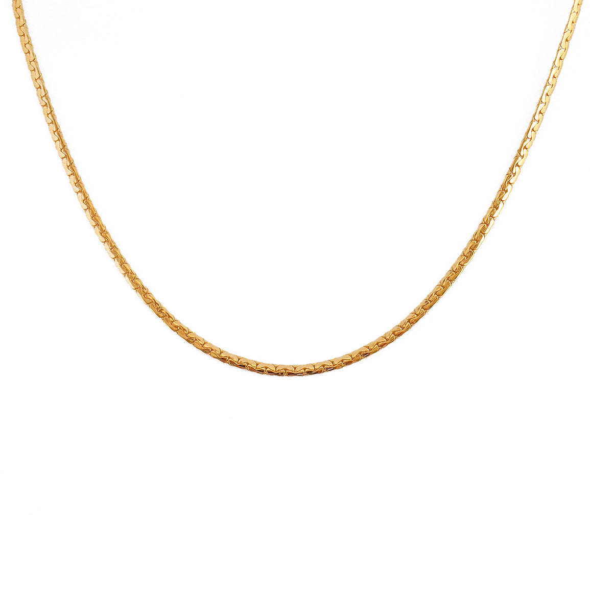 Collier doré maille haricot bombé - 38CM