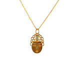 Collier doré bouddha et pierre naturelle - PREHNITE