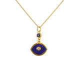 Collier doré oeil pierre et zircons - LAPIS