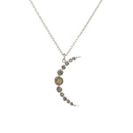 Collier argent 925 croissant de lune et labradorite