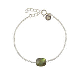 Bracelet en argent 925 et pierre rectangulaire facettée