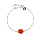 Bracelet en argent 925 et pierre rectangulaire facettée