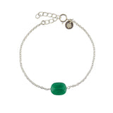 Bracelet en argent 925 et pierre rectangulaire facettée