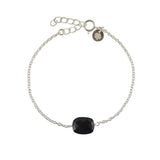 Bracelet en argent 925 et pierre rectangulaire facettée