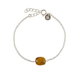Bracelet en argent 925 et pierre rectangulaire facettée