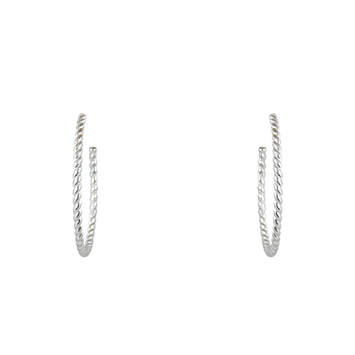 Créoles torsadées argent 925 S M L - Boucles d’oreilles