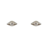 Boucles puces oeil argent 925 et zircons - Boucles