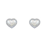 Boucles argent 925 coeur bombé et zircons - Boucles