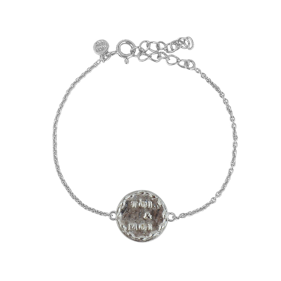 Bracelet argent 925 médaille Toi & Moi
