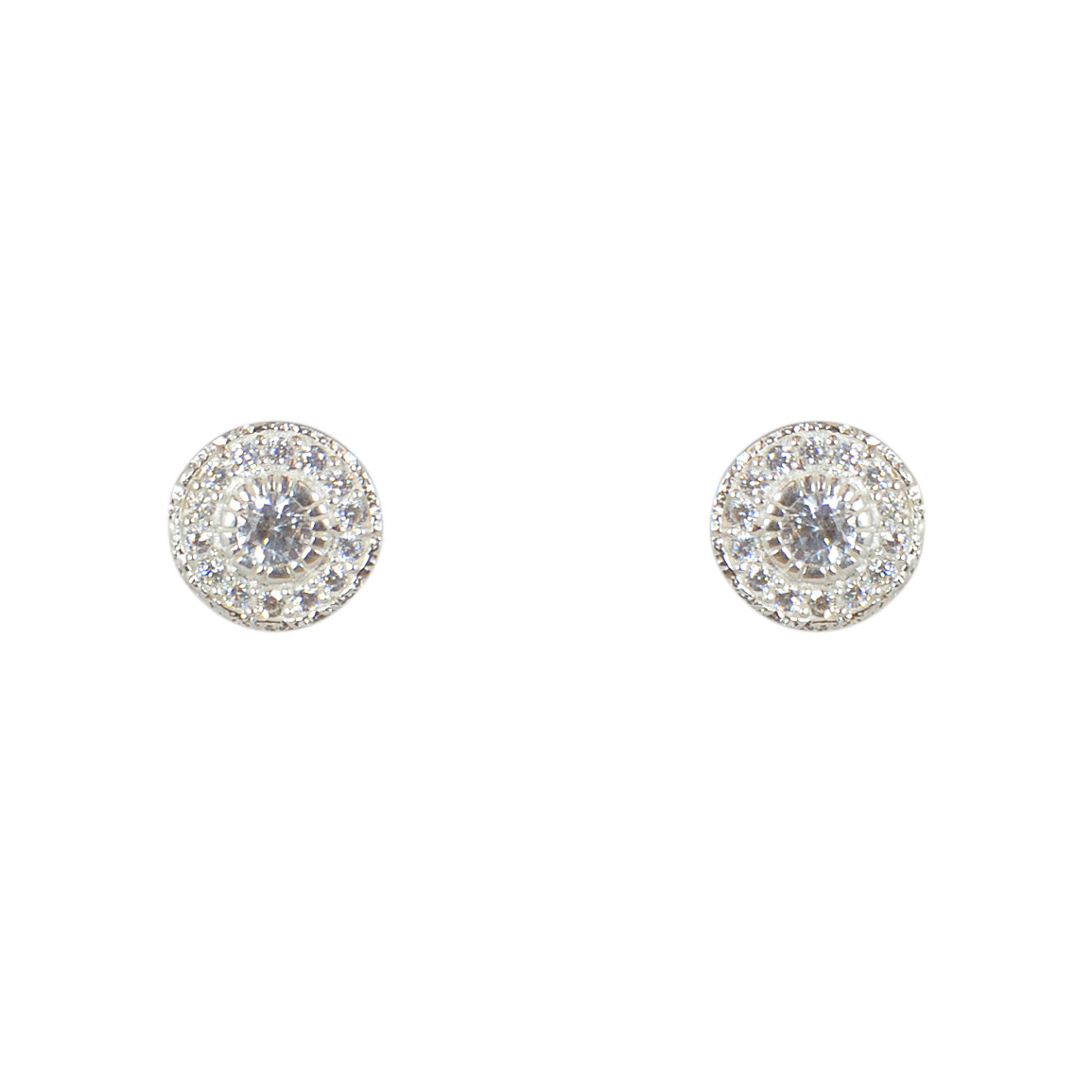 Boucles argent 925 rond et zircons - Boucles d’oreilles