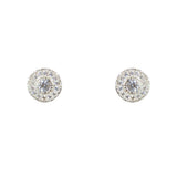 Boucles argent 925 rond et zircons - Boucles d’oreilles