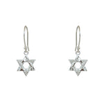 Boucles argent 925 étoile de David et zircons - Boucles