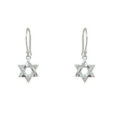 Boucles argent 925 étoile de David et zircons - Boucles