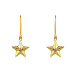 Boucles dorées étoile et pierre - ZIRCONS - Boucles