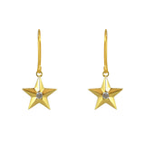 Boucles dorées étoile et pierre - ZIRCONS - Boucles