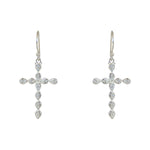 Boucles argent 925 croix et zircons - Boucles d’oreilles