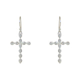 Boucles argent 925 croix et zircons - Boucles d’oreilles