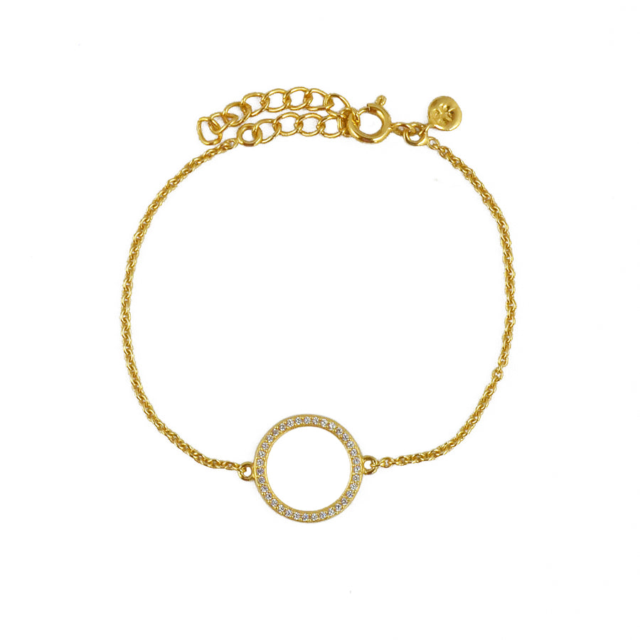 Bracelet doré anneau zircons - ZIRCONS BLANCS