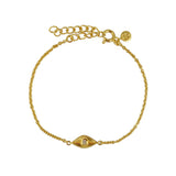 Bracelet doré petit oeil et pierre - PIERRE DE LUNE